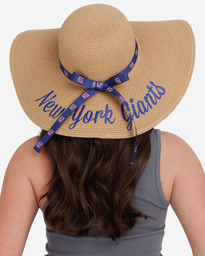 New York Giants Womens Wordmark Beach Straw Hat FOCO - FOCO.com