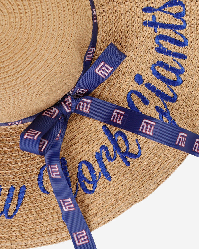 New York Giants Womens Wordmark Beach Straw Hat FOCO - FOCO.com