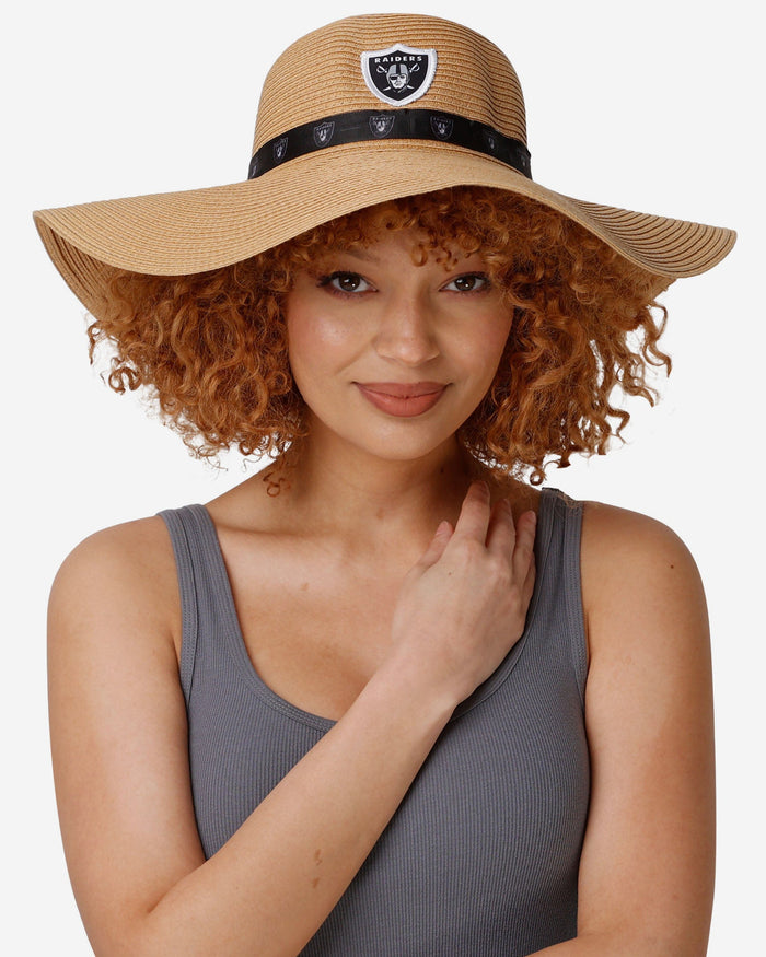 Las Vegas Raiders Womens Wordmark Beach Straw Hat FOCO - FOCO.com