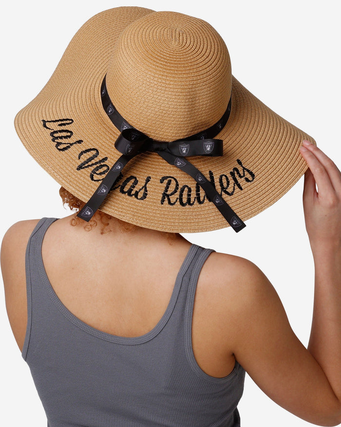 Las Vegas Raiders Womens Wordmark Beach Straw Hat FOCO - FOCO.com