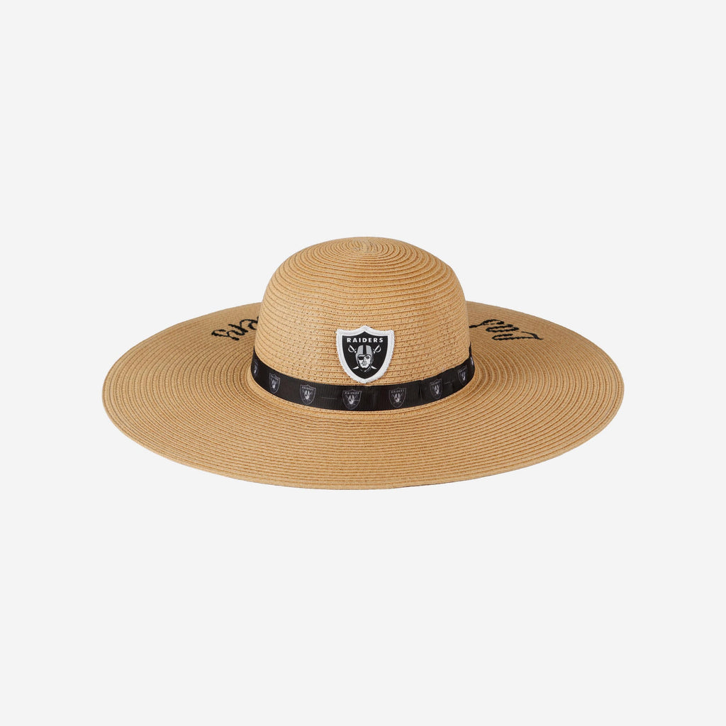 Las Vegas Raiders Womens Wordmark Beach Straw Hat FOCO - FOCO.com