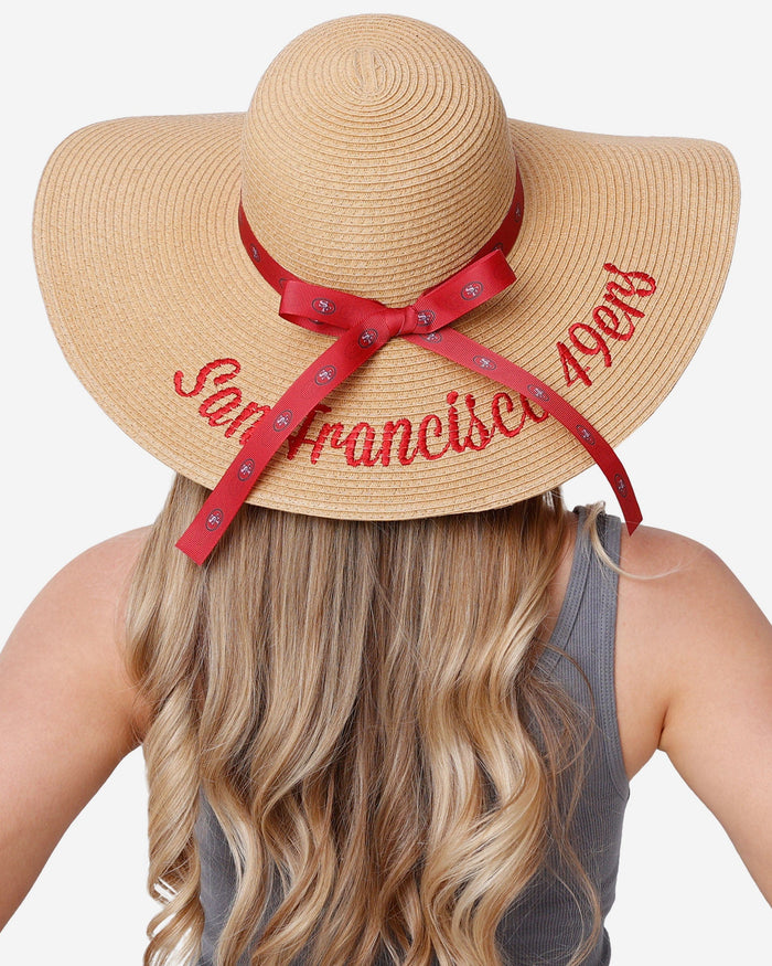 San Francisco 49ers Womens Wordmark Beach Straw Hat FOCO - FOCO.com