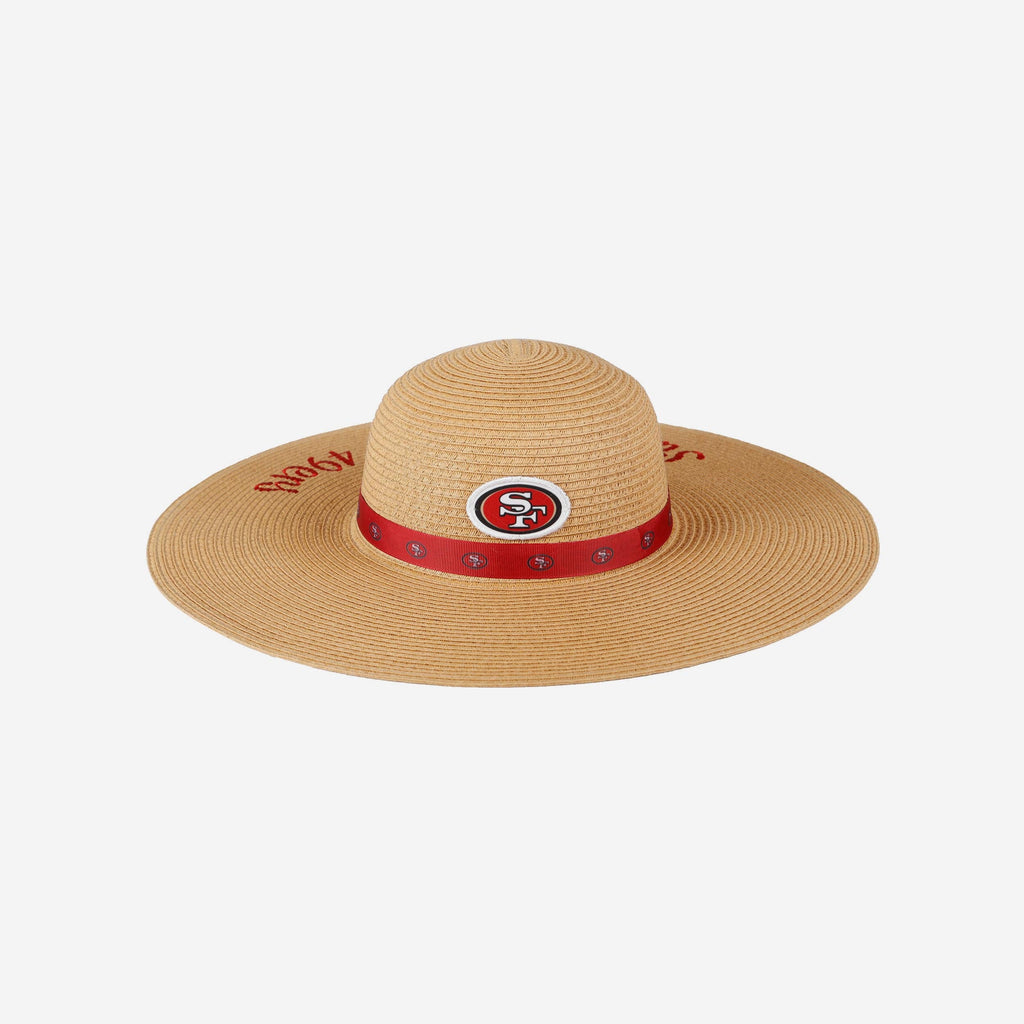 San Francisco 49ers Womens Wordmark Beach Straw Hat FOCO - FOCO.com