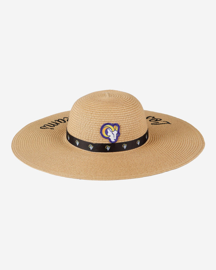 Los Angeles Rams Womens Wordmark Beach Straw Hat FOCO - FOCO.com