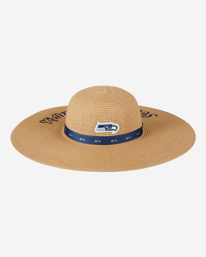 Seattle Seahawks Womens Wordmark Beach Straw Hat FOCO - FOCO.com