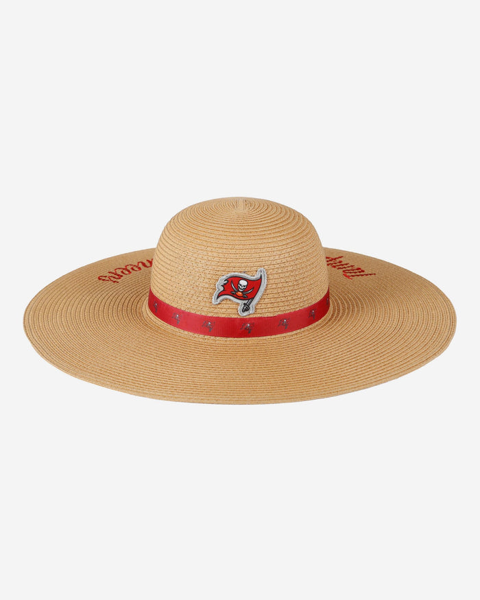 Tampa Bay Buccaneers Womens Wordmark Beach Straw Hat FOCO - FOCO.com