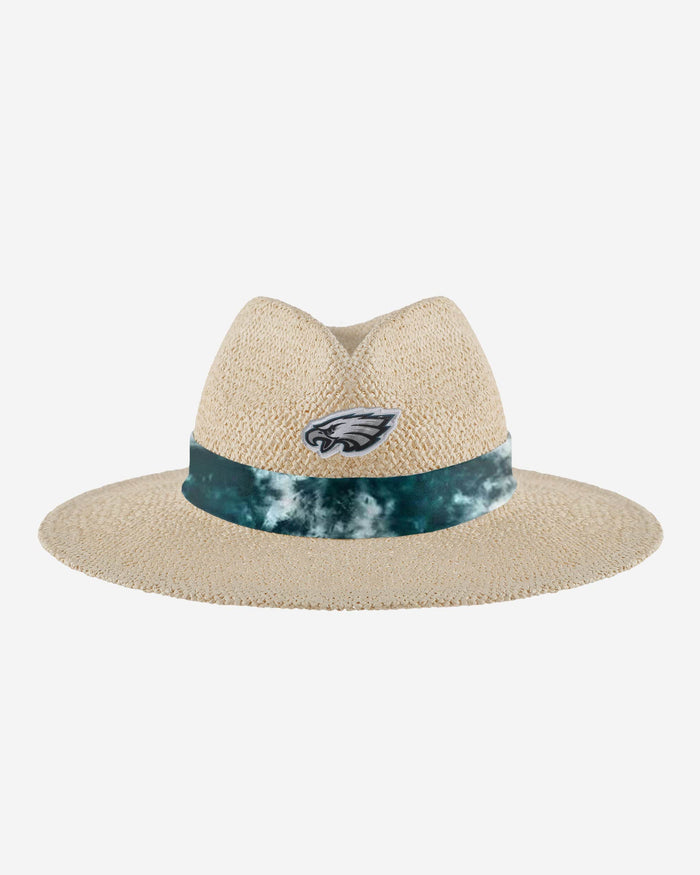 Philadelphia Eagles Womens Tie-Dye Ribbon Straw Hat FOCO - FOCO.com