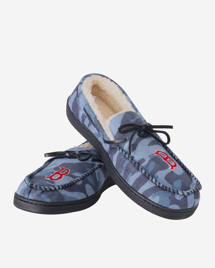 Boston Red Sox Printed Camo Moccasin Slipper FOCO - FOCO.com