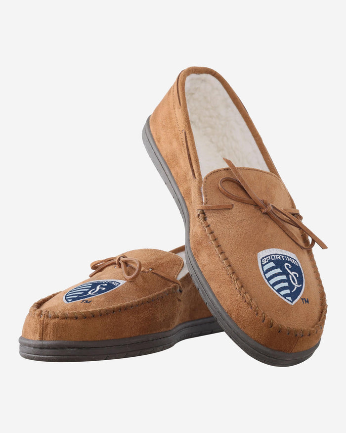 Sporting Kansas City MLS Team Logo Moccasin Slipper FOCO - FOCO.com