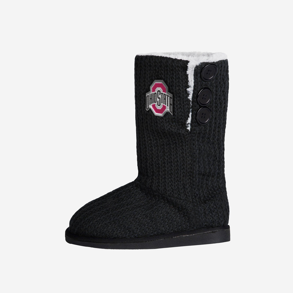 Ohio State Buckeyes Knit High End Button Boot Slipper FOCO - FOCO.com