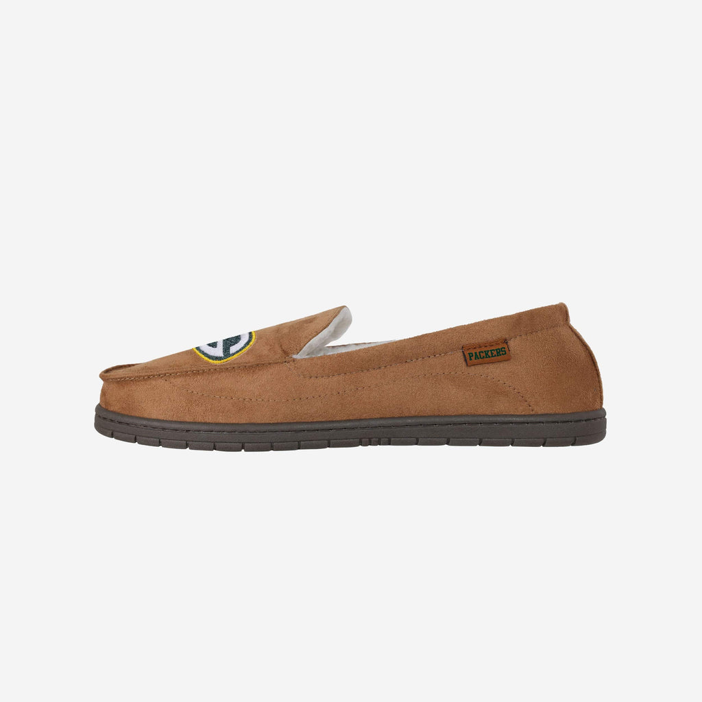 Green Bay Packers Beige Moccasin Slipper FOCO S - FOCO.com