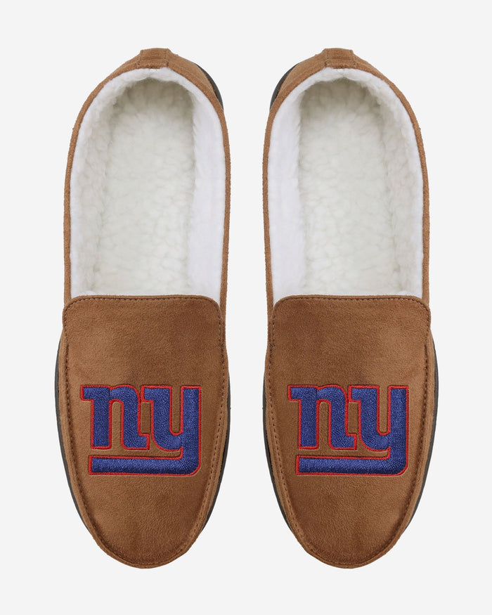 New York Giants Beige Moccasin Slipper FOCO - FOCO.com