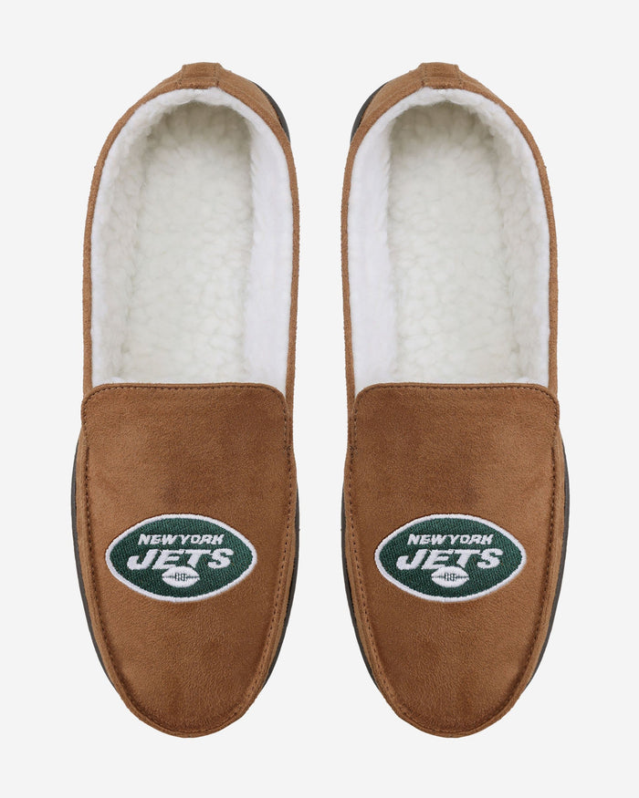 New York Jets Beige Moccasin Slipper FOCO - FOCO.com