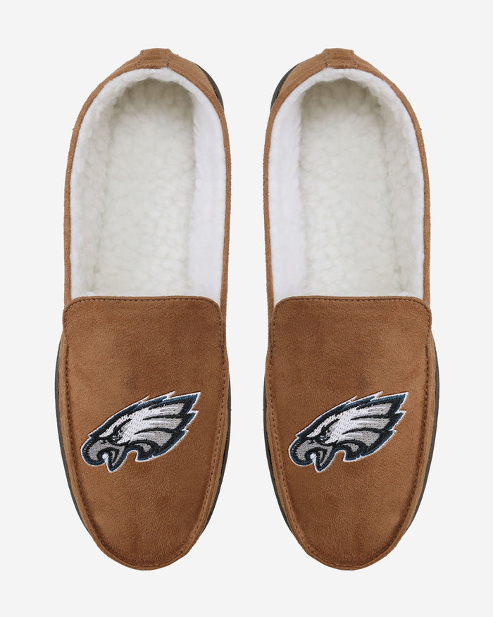 Philadelphia Eagles Beige Moccasin Slipper FOCO - FOCO.com