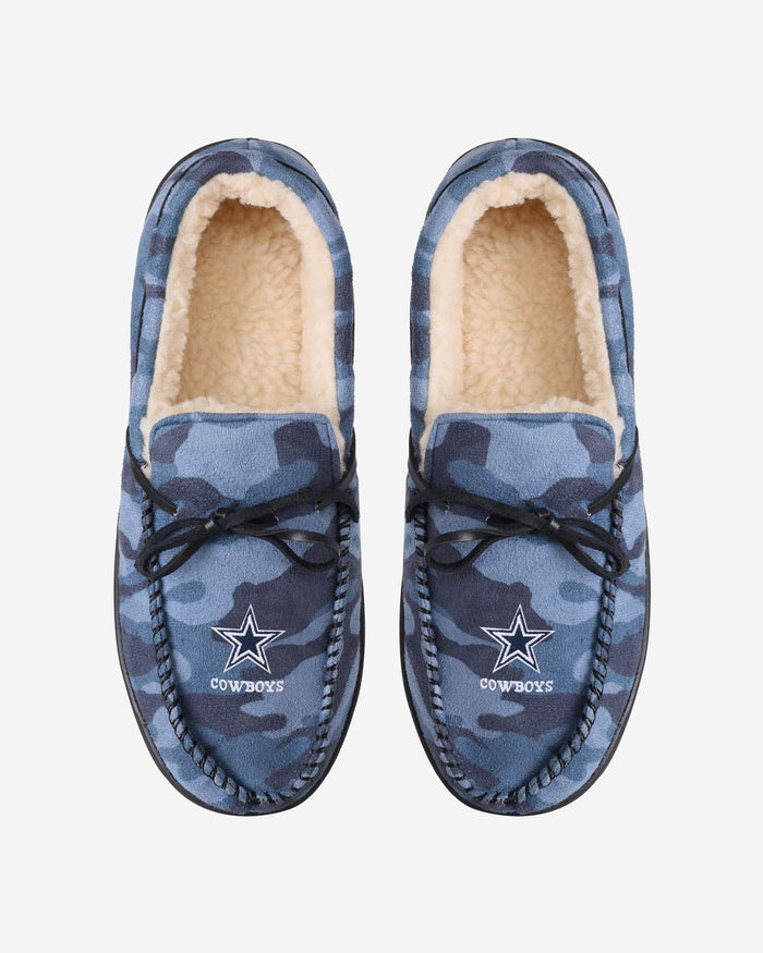 Dallas Cowboys Printed Camo Moccasin Slipper FOCO - FOCO.com