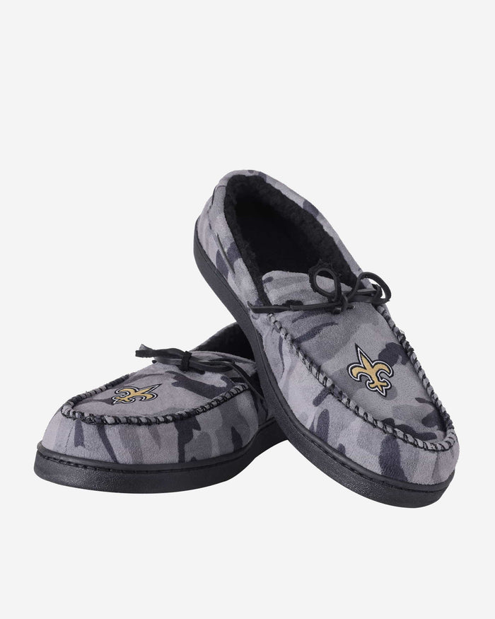 New Orleans Saints Printed Camo Moccasin Slipper FOCO - FOCO.com