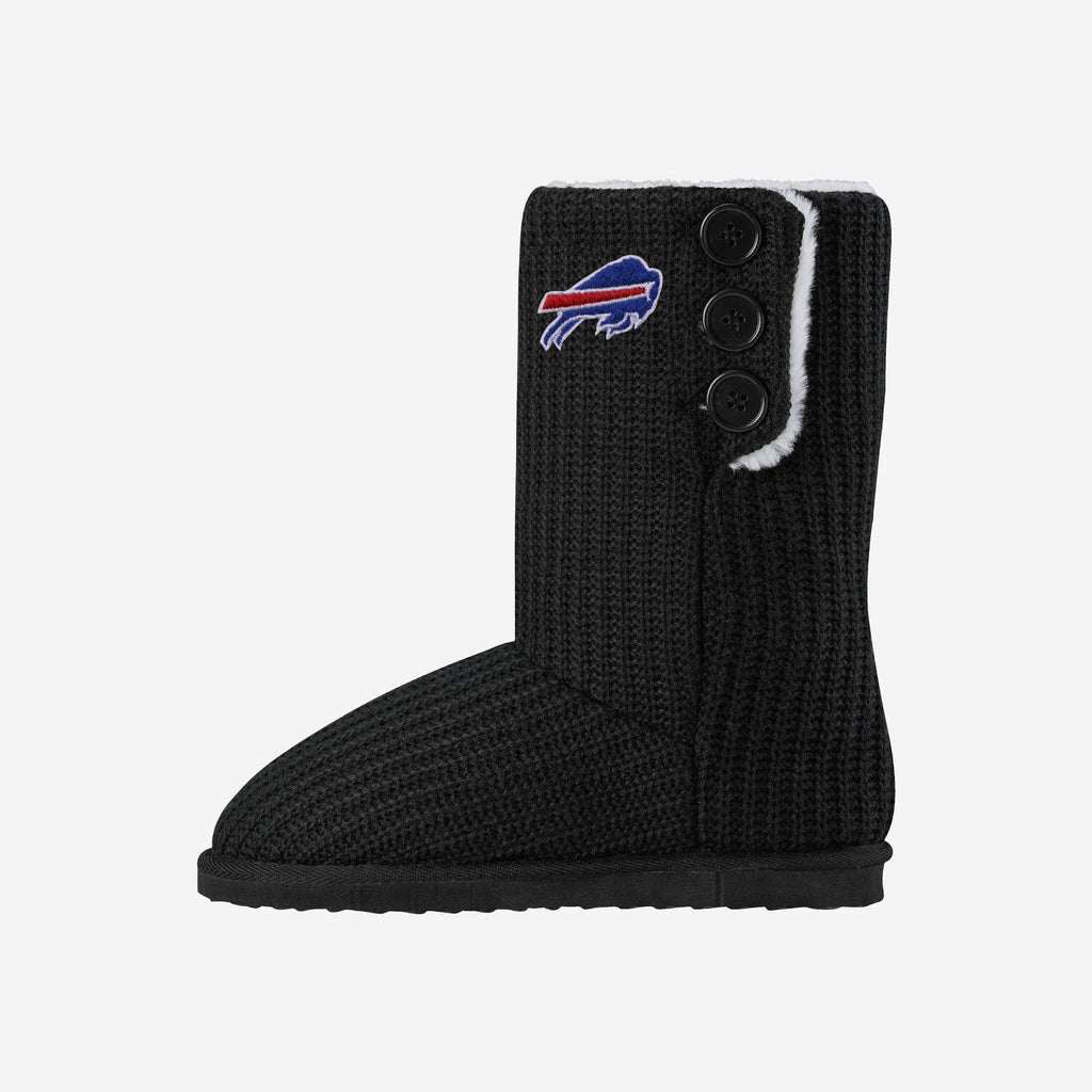 Buffalo Bills Knit High End Button Boot Slipper FOCO S - FOCO.com