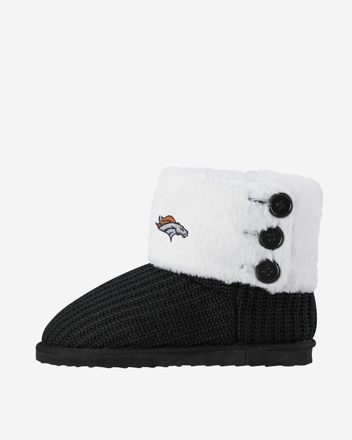 Denver Broncos Knit High End Button Boot Slipper FOCO - FOCO.com