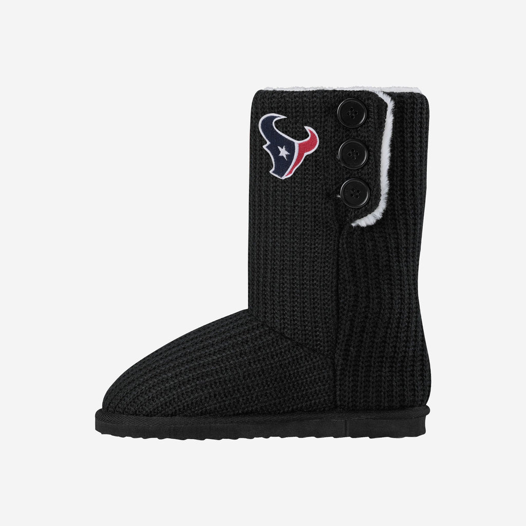 Houston Texans Knit High End Button Boot Slipper FOCO S - FOCO.com