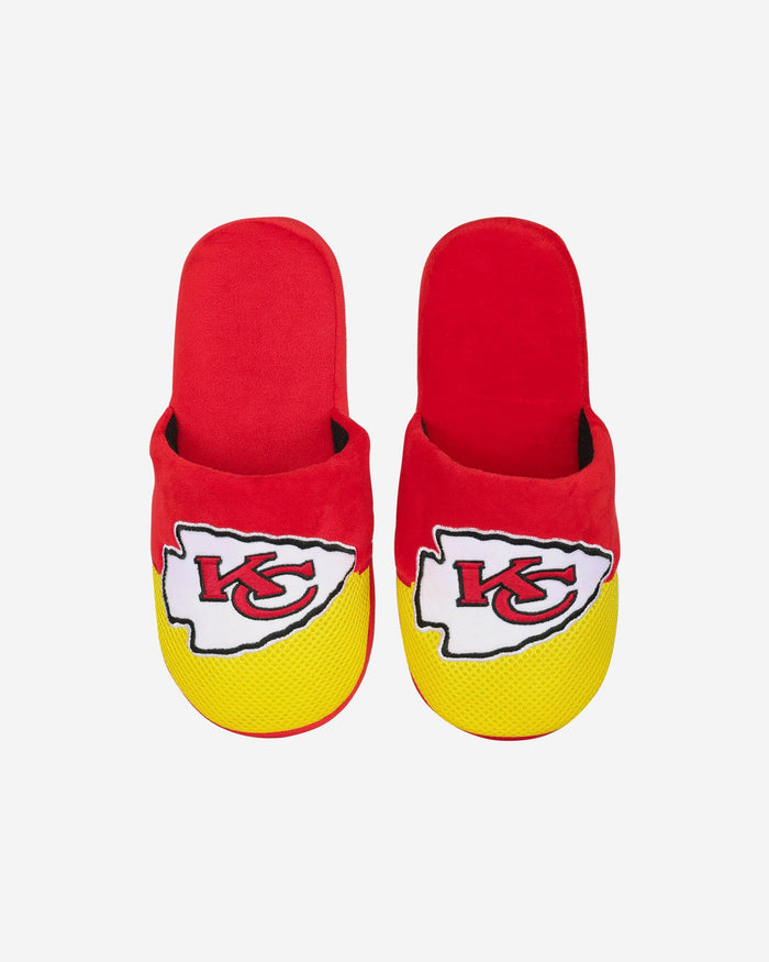 Kansas City Chiefs Youth Team Logo Staycation Slipper FOCO - FOCO.com