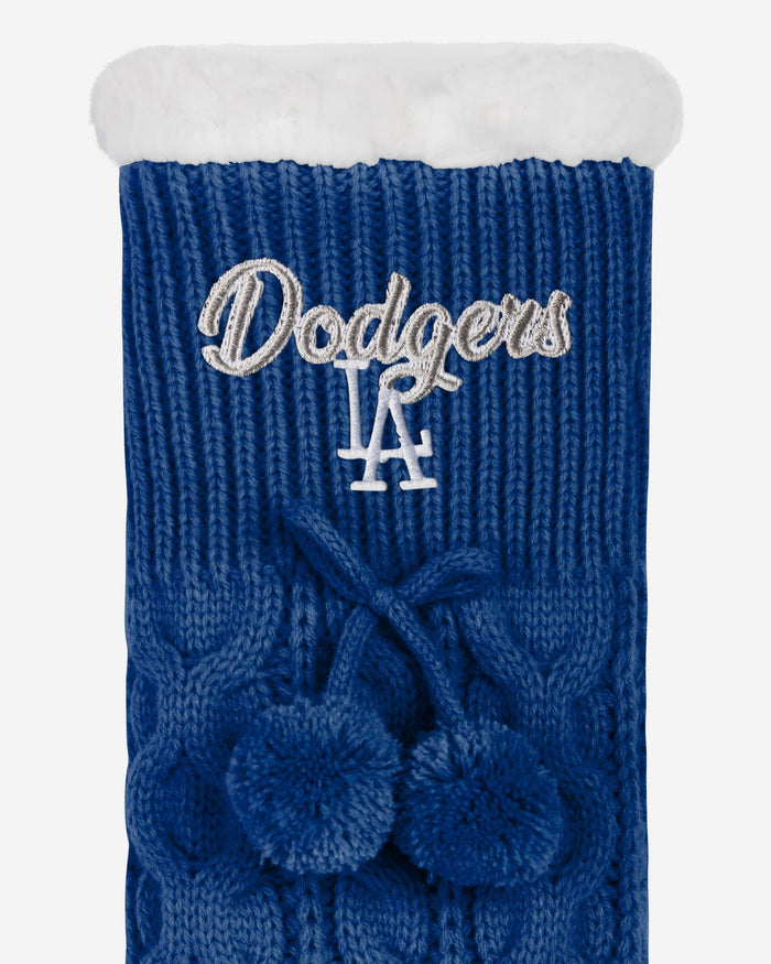 Los Angeles Dodgers Womens Cable Knit Footy Slipper Socks FOCO - FOCO.com