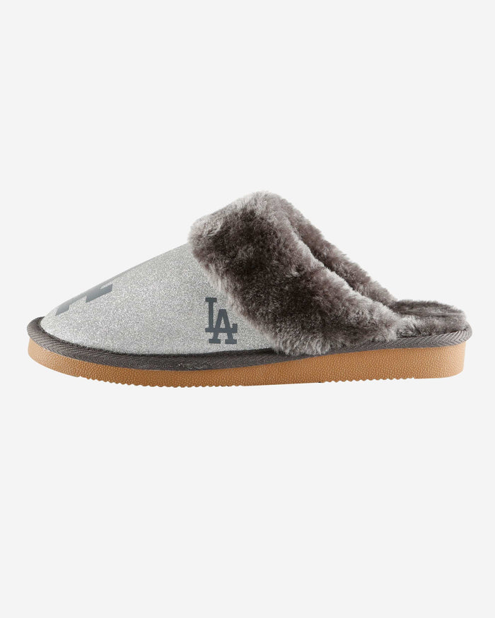 Los Angeles Dodgers Womens Glitter Open Back Fur Moccasin Slipper FOCO S - FOCO.com