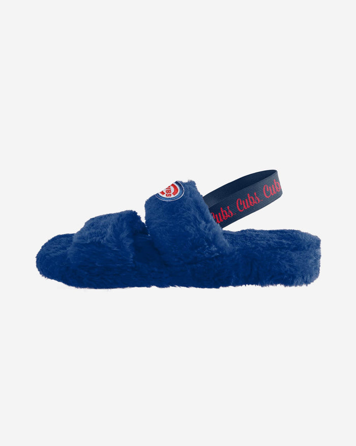 Chicago Cubs Womens Heel Strap Wordmark Fur Slide FOCO - FOCO.com