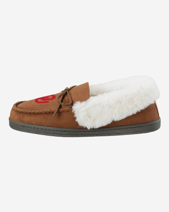 Oklahoma Sooners Womens Tan Moccasin Slipper FOCO S - FOCO.com