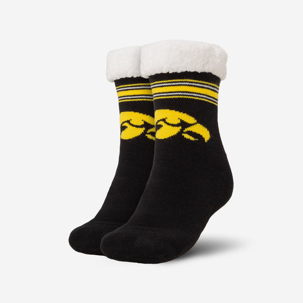 Iowa Hawkeyes Womens Stripe Logo Tall Footy Slipper Socks FOCO - FOCO.com