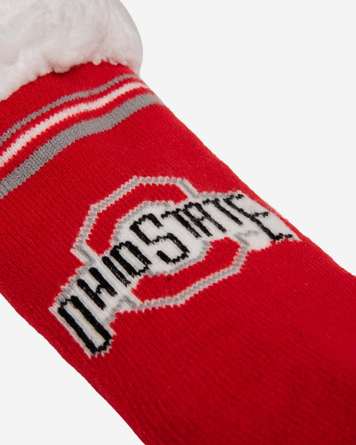 Ohio State Buckeyes Womens Stripe Logo Tall Footy Slipper Socks FOCO - FOCO.com