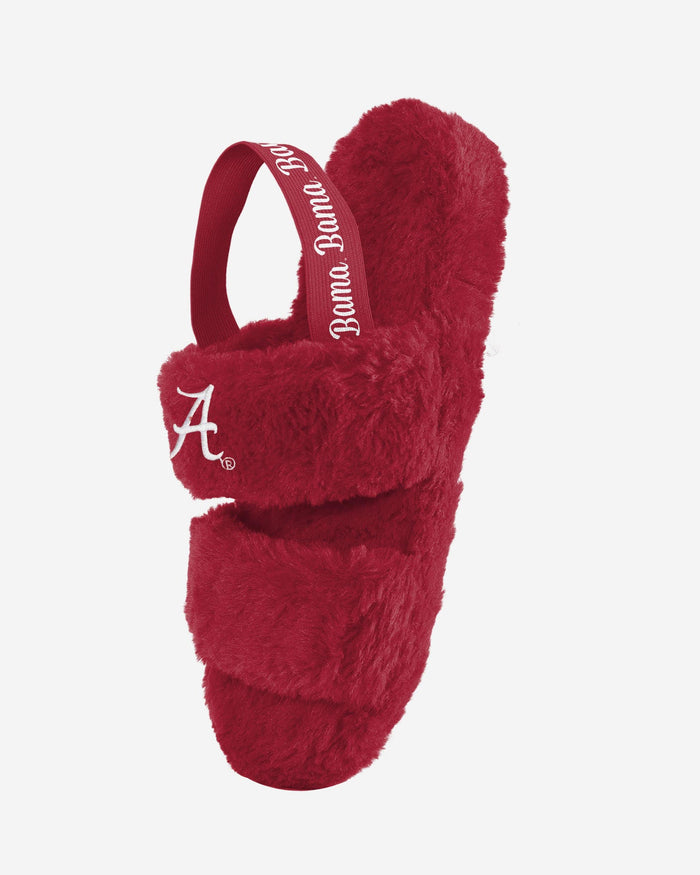 Alabama Crimson Tide Womens Heel Strap Wordmark Fur Slide FOCO - FOCO.com