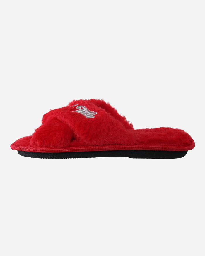 Alabama Crimson Tide Womens Script Wordmark Fur Cross Slide FOCO - FOCO.com