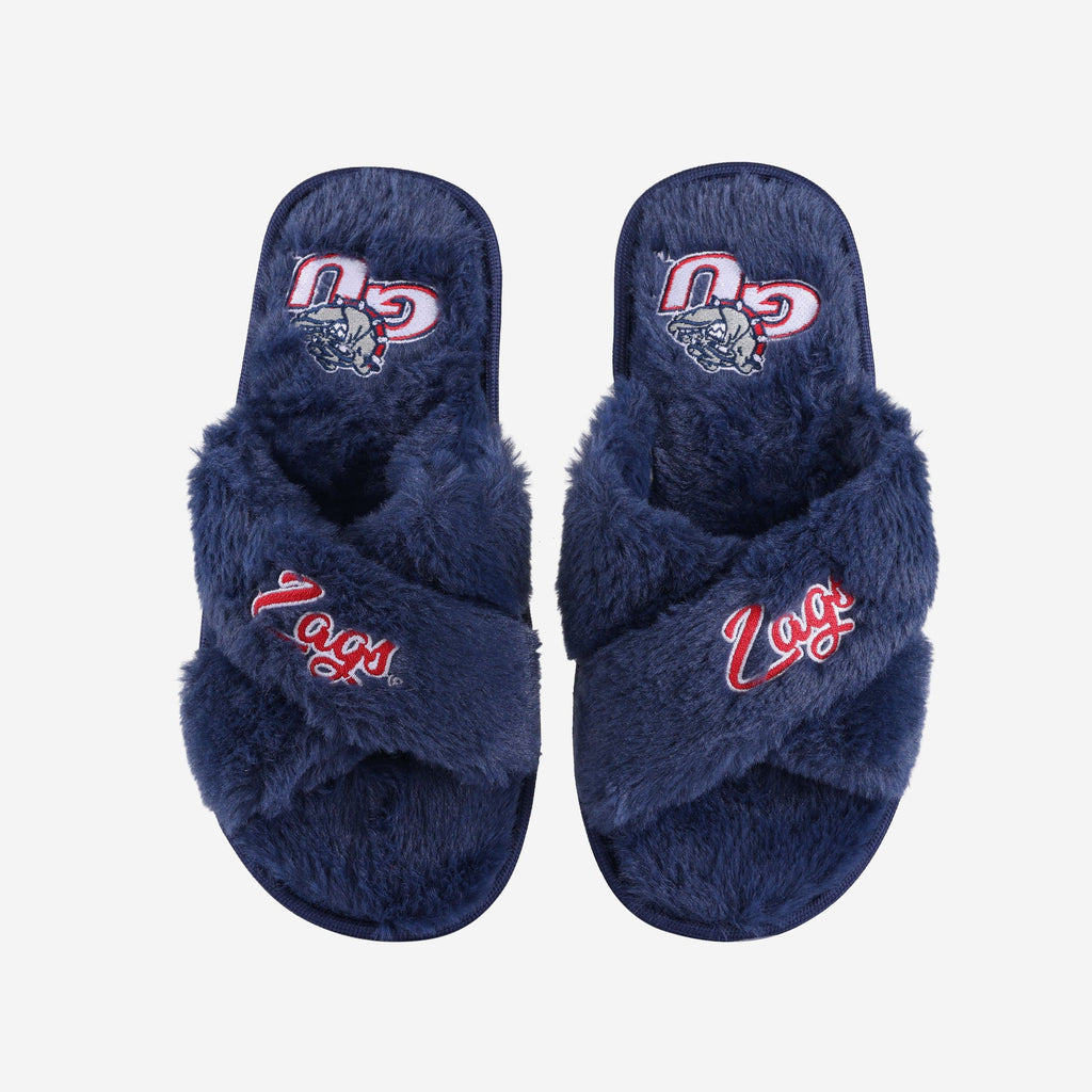 Gonzaga Bulldogs Womens Script Wordmark Fur Cross Slide FOCO S - FOCO.com