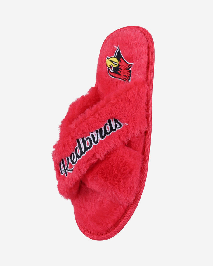 Illinois State Redbirds Womens Script Wordmark Fur Cross Slide FOCO - FOCO.com