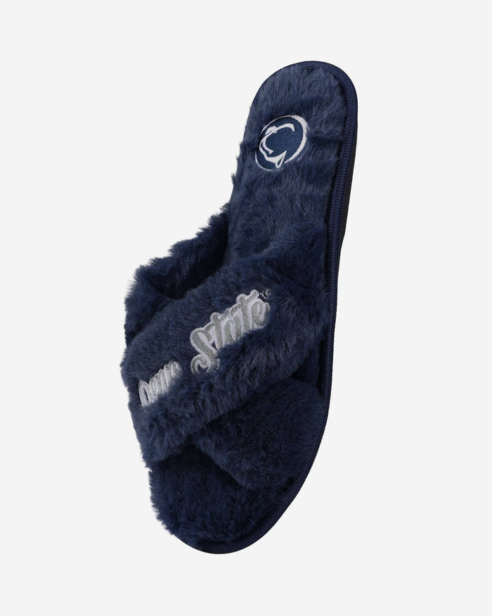 Penn State Nittany Lions Womens Script Wordmark Fur Cross Slide FOCO - FOCO.com