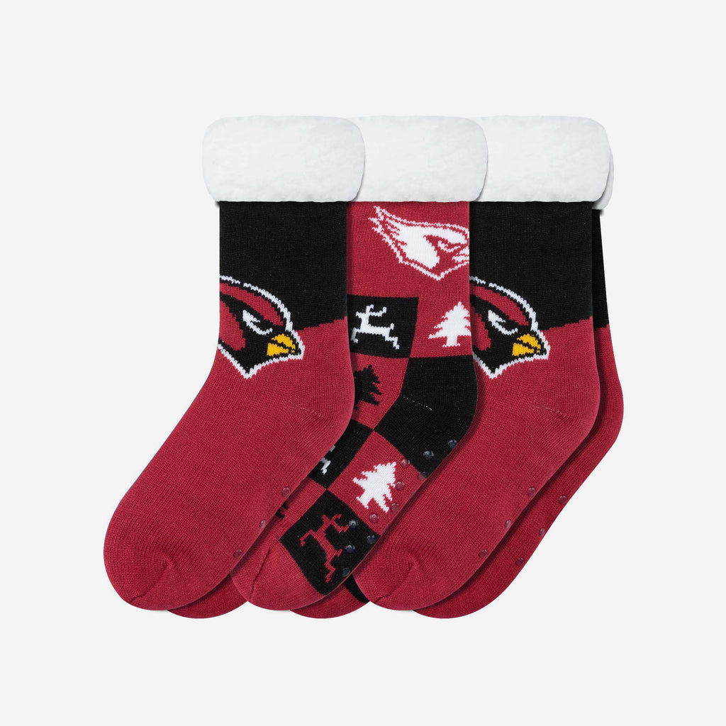 Arizona Cardinals Womens Fan Footy 3 Pack Slipper Socks FOCO - FOCO.com