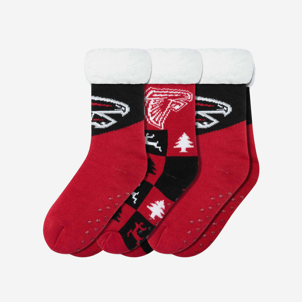 Atlanta Falcons Womens Fan Footy 3 Pack Slipper Socks FOCO - FOCO.com