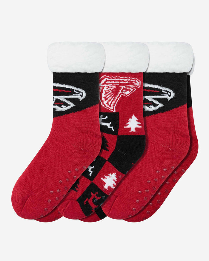 Atlanta Falcons Womens Fan Footy 3 Pack Slipper Socks FOCO - FOCO.com