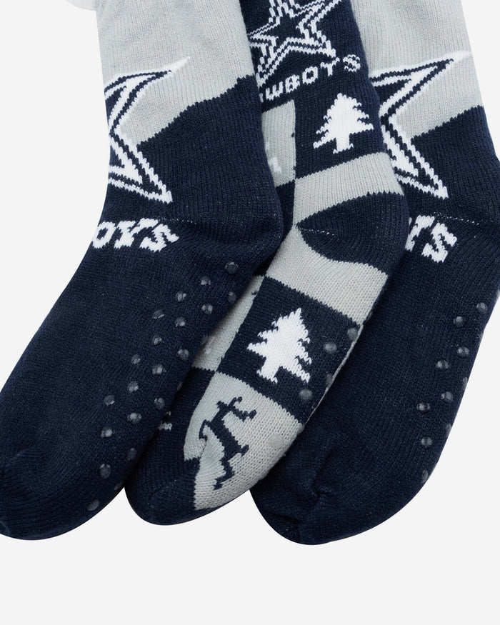 Dallas Cowboys Womens Fan Footy 3 Pack Slipper Socks FOCO - FOCO.com