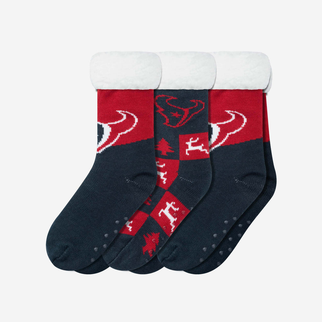 Houston Texans Womens Fan Footy 3 Pack Slipper Socks FOCO - FOCO.com