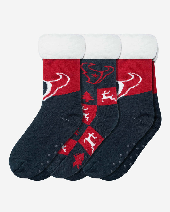Houston Texans Womens Fan Footy 3 Pack Slipper Socks FOCO - FOCO.com