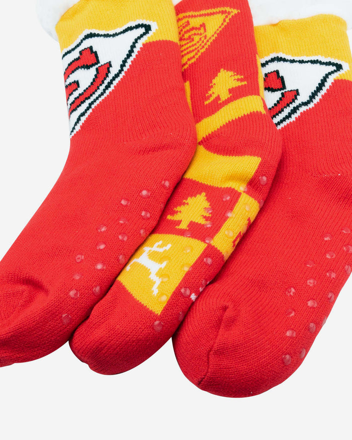 Kansas City Chiefs Womens Fan Footy 3 Pack Slipper Socks FOCO - FOCO.com