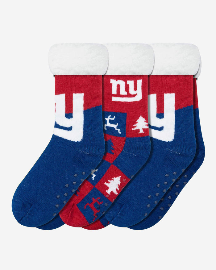 New York Giants Womens Fan Footy 3 Pack Slipper Socks FOCO - FOCO.com