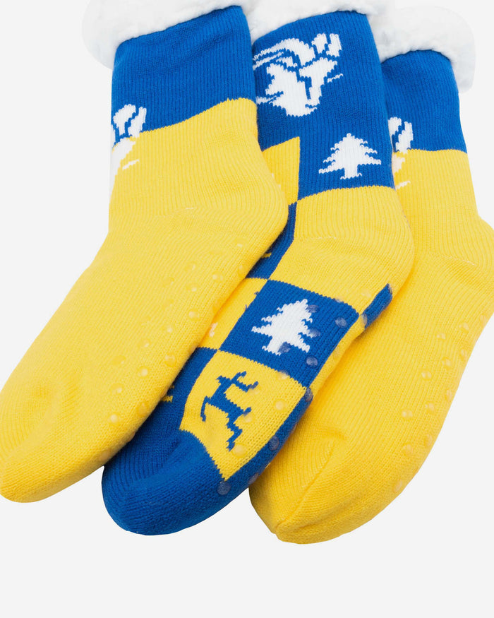 Los Angeles Rams Womens Fan Footy 3 Pack Slipper Socks FOCO - FOCO.com