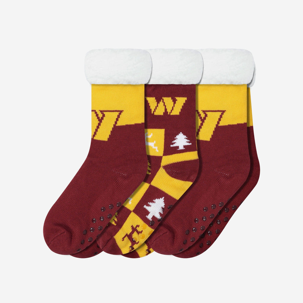 Washington Commanders Womens Fan Footy 3 Pack Slipper Socks FOCO - FOCO.com