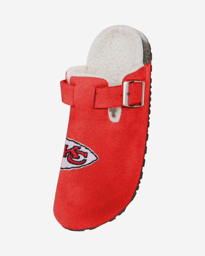 Kansas City Chiefs Womens Fur Buckle Clog Slipper FOCO - FOCO.com