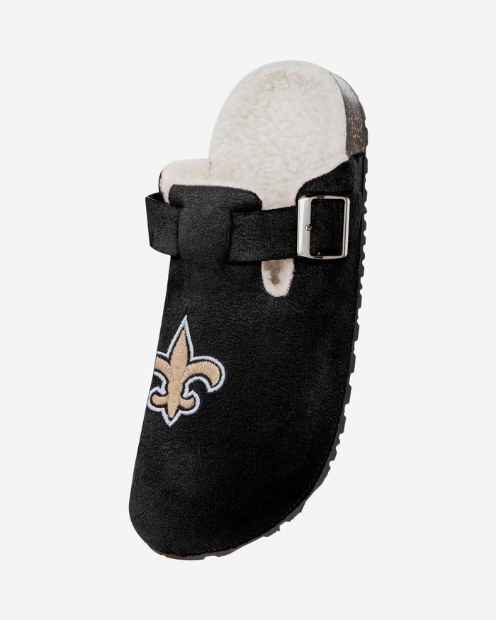 New Orleans Saints Womens Fur Buckle Clog Slipper FOCO - FOCO.com