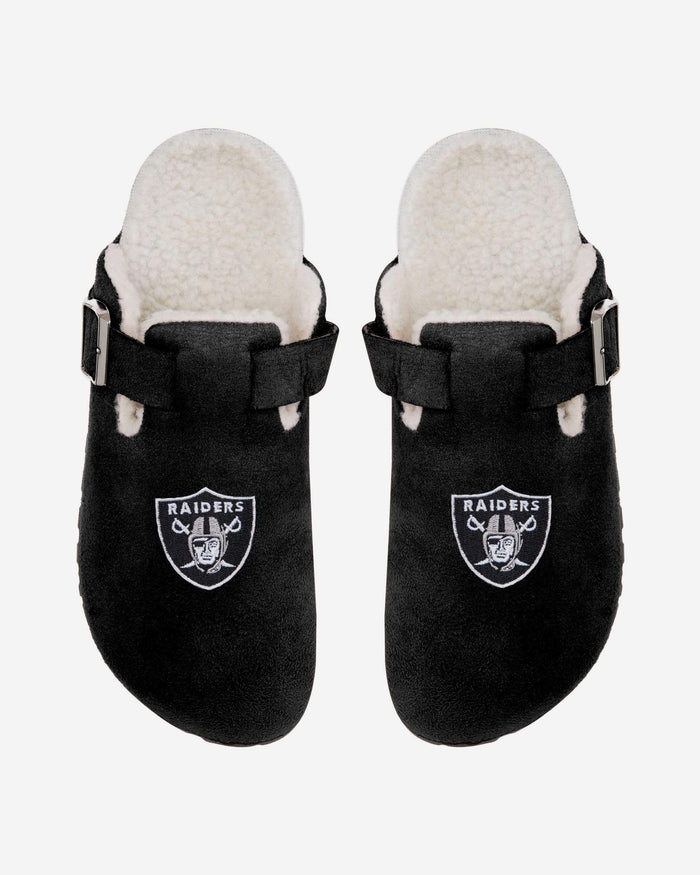 Las Vegas Raiders Womens Fur Buckle Clog Slipper FOCO S - FOCO.com