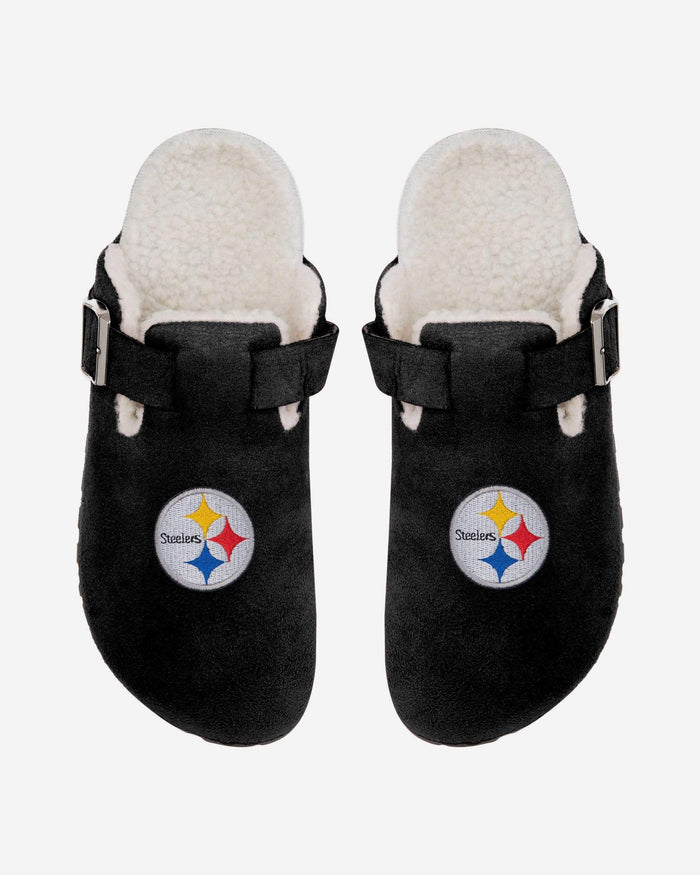 Pittsburgh Steelers Womens Fur Buckle Clog Slipper FOCO S - FOCO.com