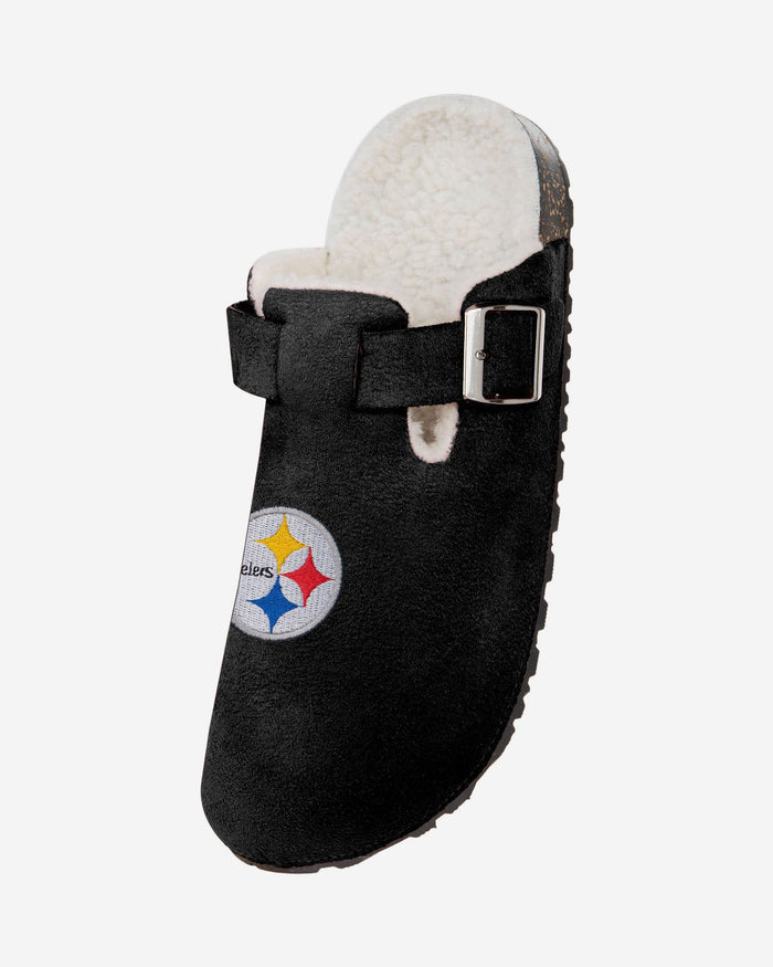 Pittsburgh Steelers Womens Fur Buckle Clog Slipper FOCO - FOCO.com